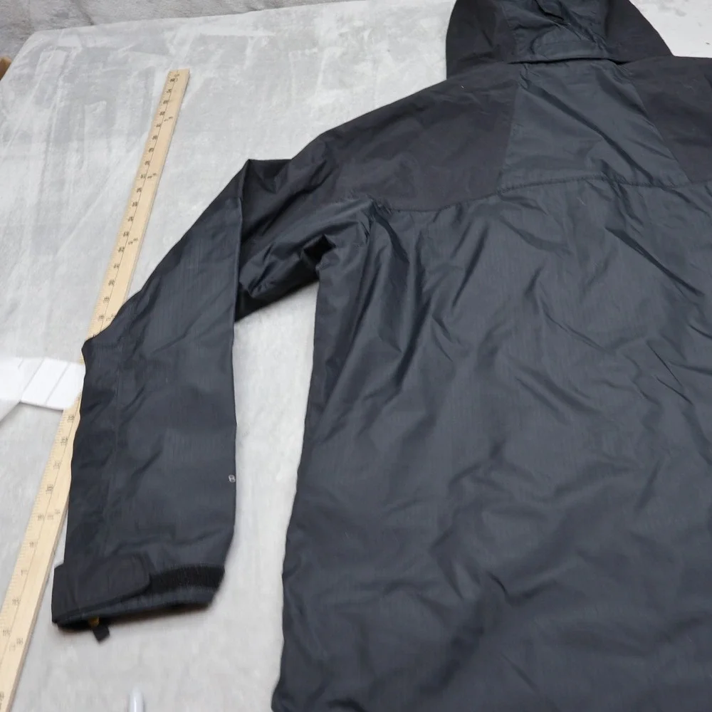 Columbia Jacket Men Medium Black Ripstop Waterproof Hooded Outdoor 3in1 Shell
